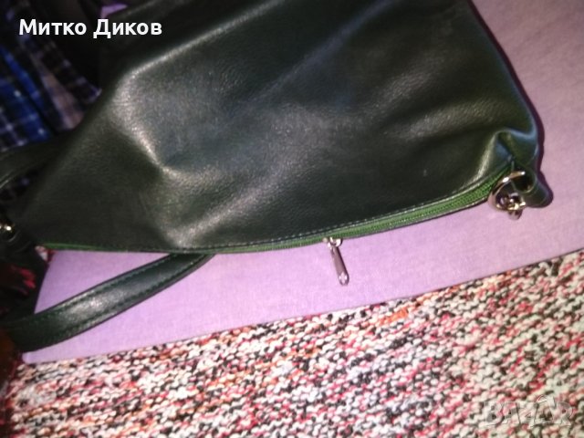 Женска кожена чанта нова маслено зелена 31х21х10см, снимка 9 - Чанти - 43560558