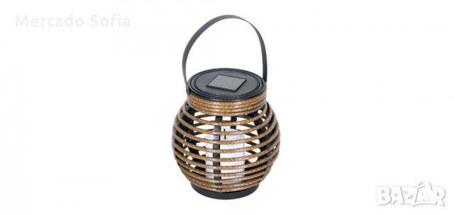 Декоративен соларен фенер Mercado Trade, За маса, Кафяв, снимка 4 - Декорация за дома - 32631753