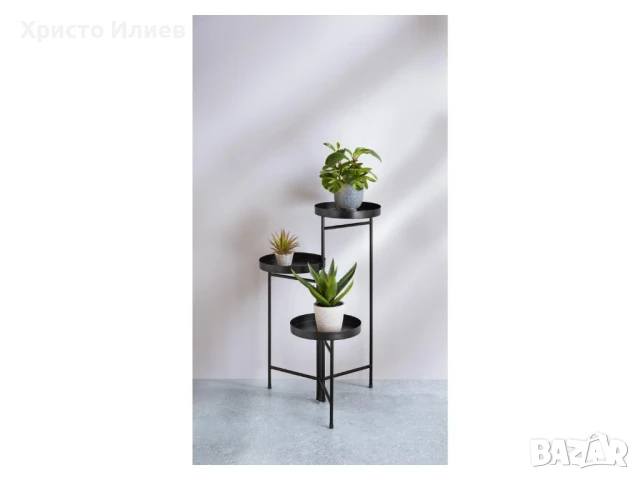 Метален цветарник Поставка за Саксия за цветя 3бр Декоративна стойка, снимка 4 - Стайни растения - 50468000