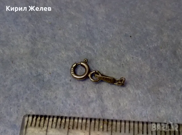 СТАРА СРЕБЪРНА ЗАКОПЧАЛКА СРЕБРО 925 ITALY КАРАБИНКА За КОЛИЕ ГРИВНА ВЕРИЖКА 49934, снимка 6 - Други - 49517742