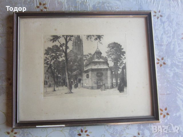 Оригинален офорт графика картина подписана 3, снимка 4 - Картини - 37396451