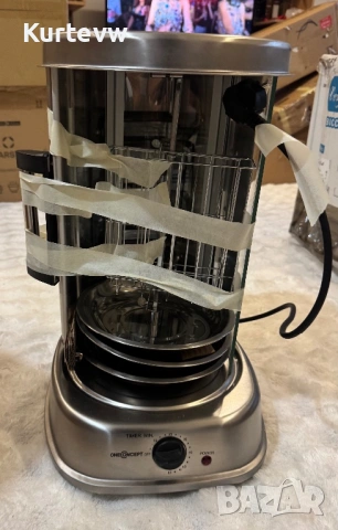 Вертикален грил OneConcept – уред за дюнер, шишчета и печене, снимка 2 - Друга електроника - 53588629