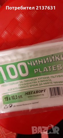 Пластмасови еднократни чинийки  100 бр , снимка 1