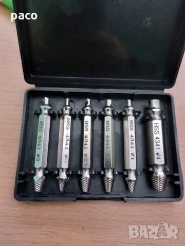6бр. свредла за изваждане на повредени винтове