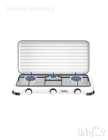 Троен газов котлон газов с капак Rosberg, 30mbar 2x2.2kWh+1x1kWh, снимка 2 - Котлони - 49585619