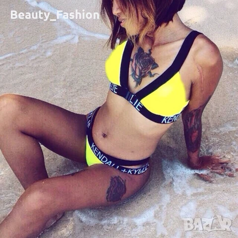 Дамски жълт бански Kylie Jenner

, снимка 4 - Бански костюми - 50525237