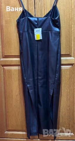 Кожена рокля с етикет, снимка 3 - Рокли - 52923607