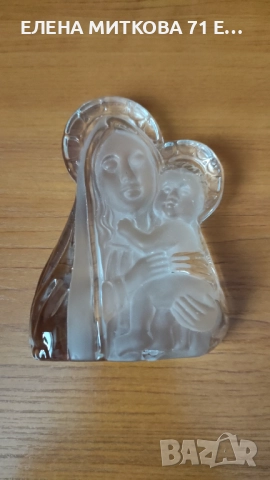Настолна кристална иконка на Св.Богородица и Младенеца, снимка 7 - Икони - 52697332