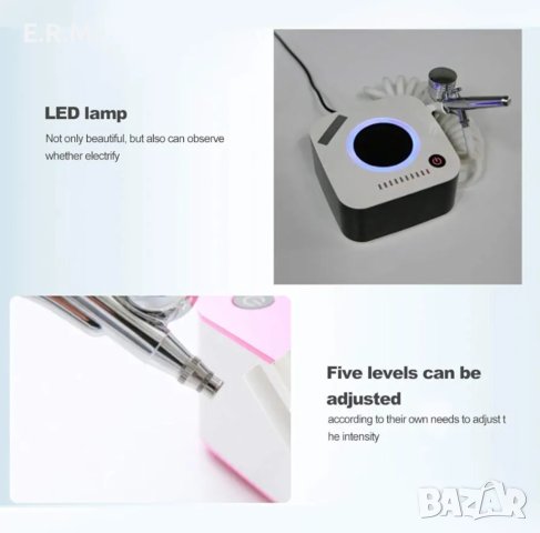 Аерограф Кислородна пръскачка  машина за овлажняване микро нано спрей за лице хидратиране на кожата, снимка 8 - Козметика за лице - 43467170