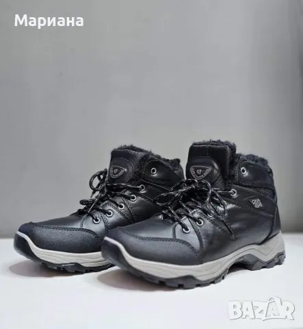 мъжки зимни обувки в кафяво и черно с топъл хастар , снимка 2 - Мъжки боти - 48052725