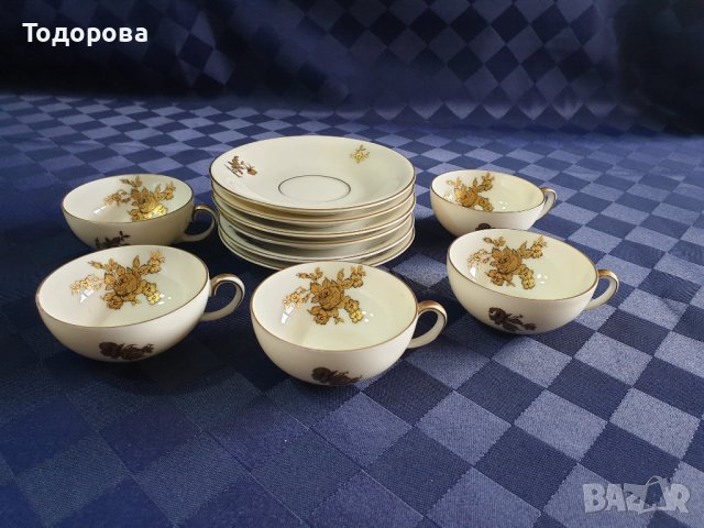 Старинен фин порцеланов сервиз за кафе - 11 части, снимка 8 - Сервизи - 39881521