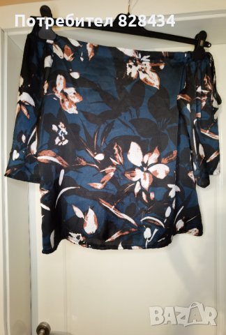 Свободна блуза с паднало рамо, снимка 5 - Блузи с дълъг ръкав и пуловери - 38729120