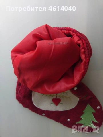 Голям коледен чорап Чиния диам.32,5 см Коледна украса, снимка 3 - Други - 52422105