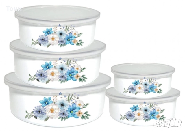 Комплект емайлирани купи за съхранение, снимка 1