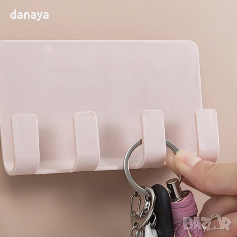 2773 Мултифункционална лепяща закачалка с 4 куки за закачане, снимка 9 - Закачалки - 36563516