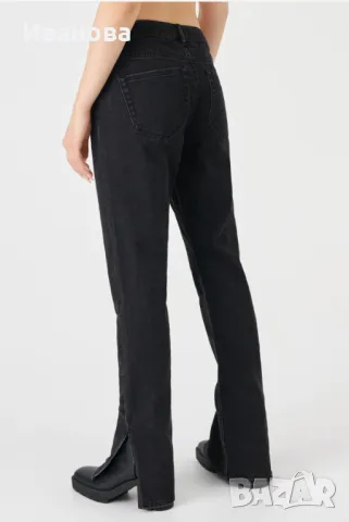 Памучни черни дънки. Свободен крачол, снимка 3 - Дънки - 49884201