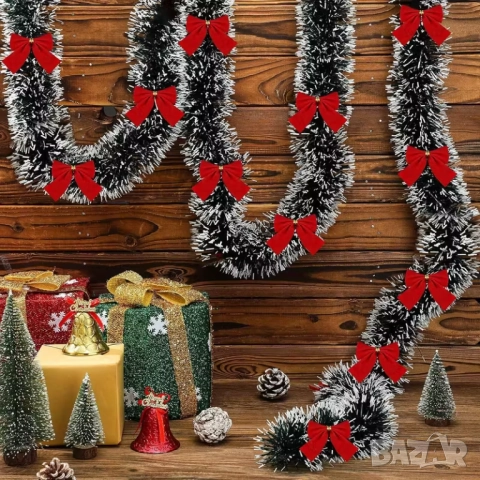 🎄✨ 6.0 Метрова Коледна Гирлянда с Панделки – Премиум Декорация ✨🎄, снимка 4 - Декорация за дома - 52549024