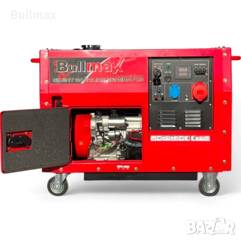  BULLMAX Бензинов Агрегат за ток 7,5 KW трифазен обезшумен + АТС кутия, снимка 3 - Генератори - 52569870