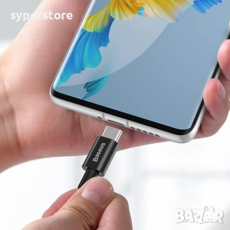 Кабел USB Type C - Type C M/M 1m 100W PD2.0 Baseus CATYS-B01 Черен Cable USB Type-C to Type-C, снимка 3 - USB кабели - 38580715