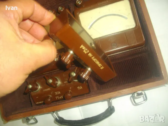 НОВА РУСКА СССР 1959г. ИЗМЕРВАТЕЛНА СТАНЦИЯ ДО 30 АМПЕРА М45М ПЪЛЕН КОМПЛЕКТ В КОЖЕНА ЧАНТА, снимка 18 - Други инструменти - 49293364