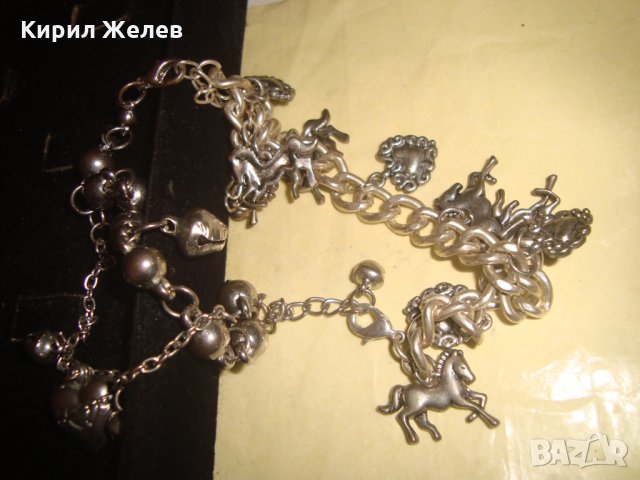 КРАСИВА ПОСРЕБРЕНА АРТ ГРИВНА с ФИГУРКИ 21725, снимка 5 - Гривни - 32525363