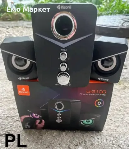 Тонколони Kisonli U-3100, AUX, 3W+2x2W, Black - 22223 - Гаранция 24 месеца , снимка 4 - Тонколони - 49286146