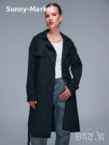 Дамски черен шлифер