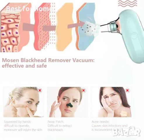 Професионален уред за почистване на порите на лицето Mosen, снимка 7 - Друга електроника - 49751293