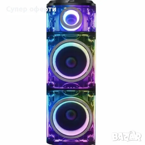 Професионална караоке тонколона Homey HM-1004-SP212 с два безжични микрофона, снимка 2 - Тонколони - 49778946