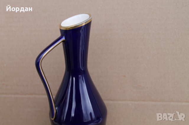 Порцеланова Немска ваза цвят кобалт, снимка 5 - Антикварни и старинни предмети - 44050256