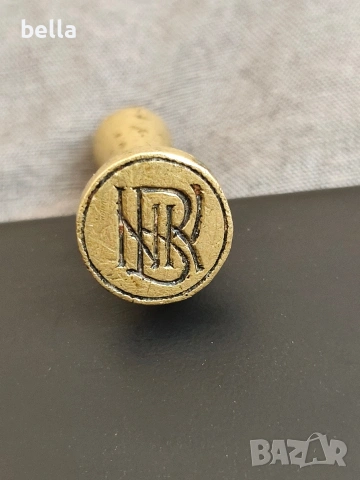 Антикварен бронзов сигнет – Колекционерски печат с монограм, снимка 2 - Други ценни предмети - 53385428