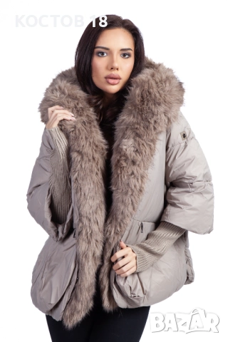 Зимно дамско яке с качулка 4070, яка от изкуствен косъм, снимка 15 - Якета - 52500655