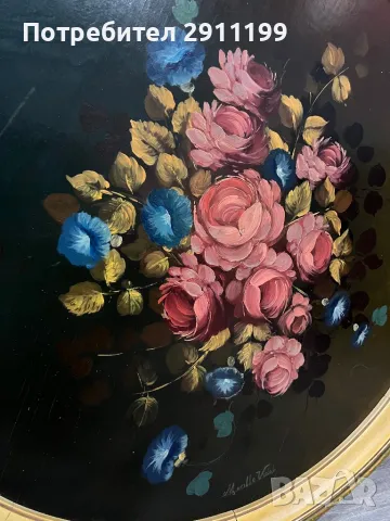 Кръгла картина, маслени бои, снимка 6 - Картини - 49508583