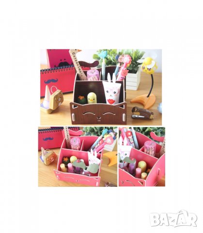 Малък дървен органайзер за бижута и аксесоари - коте - код коте 1940, снимка 4 - Други - 26921548