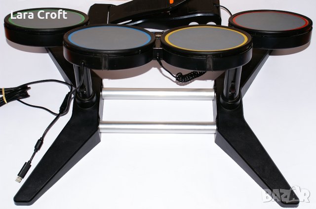 Xbox 360 Rock Band жични барабани в комплект с педал и палки, снимка 5 - Аксесоари - 40438973