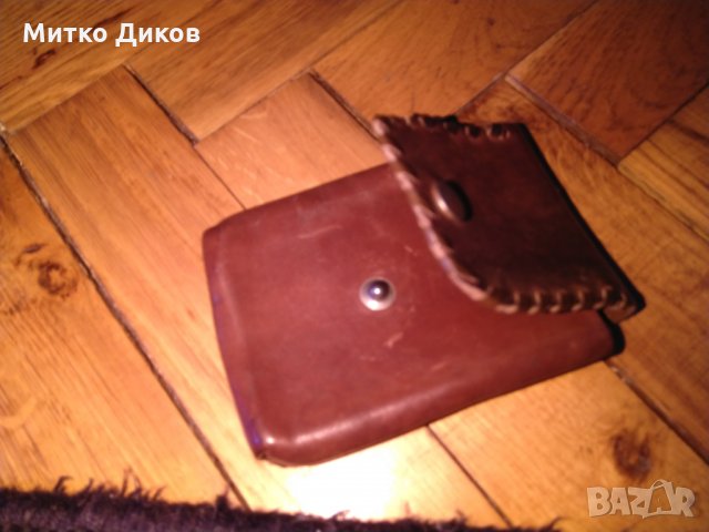 Калъвче с копче естествена кожа 97х73мм за стотинки или документи, снимка 4 - Портфейли, портмонета - 26719435