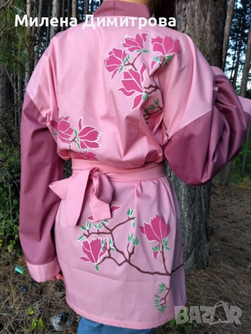 Ръчно рисувани кимона от поплин , снимка 12 - Сака - 48880401