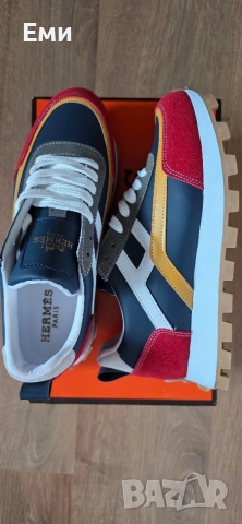 Hermes Bouncing Sneakers Естествена кожа и велур мъжки обувки сникърси , снимка 11 - Спортни обувки - 52755746
