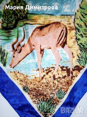 Копринен шал с животни 80/77, снимка 7 - Шалове - 37340063