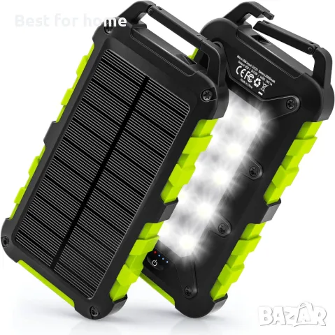  Преносимо слънчево зарядно с 3 изхода и 10 LED фенерчета