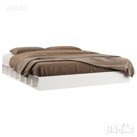 vidaXL Рамка за легло бяла 180x200 см Super King дърво масив(SKU:820662), снимка 1