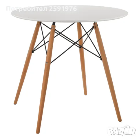 Кръгла маса Puzzle-home HM0059.02 , Ф80см, Бяла, снимка 1