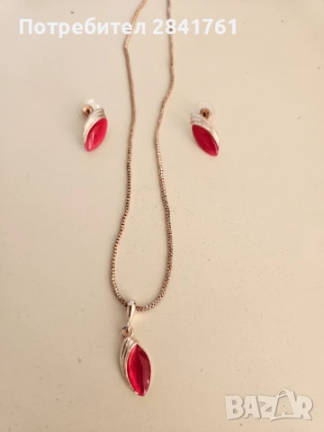 Комплект колие и обеци, снимка 4 - Бижутерийни комплекти - 50867455