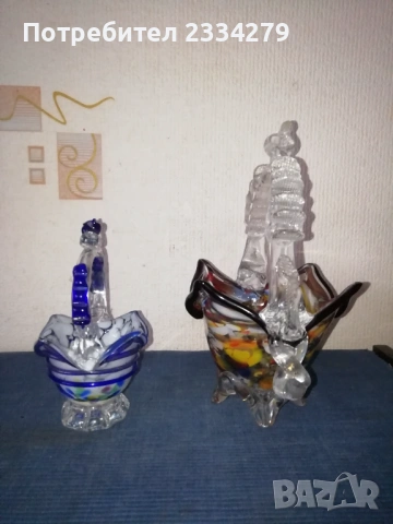 Стари фигури, статуетки от цветно стъкло, кристал,,морано", снимка 8 - Статуетки - 53066199