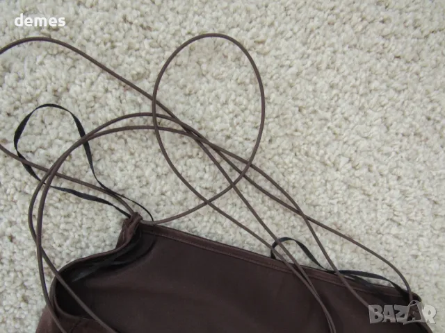 Къса ластична рокля с презрамки Н&M, цвят нес кафе, размер М, снимка 6 - Рокли - 50259760