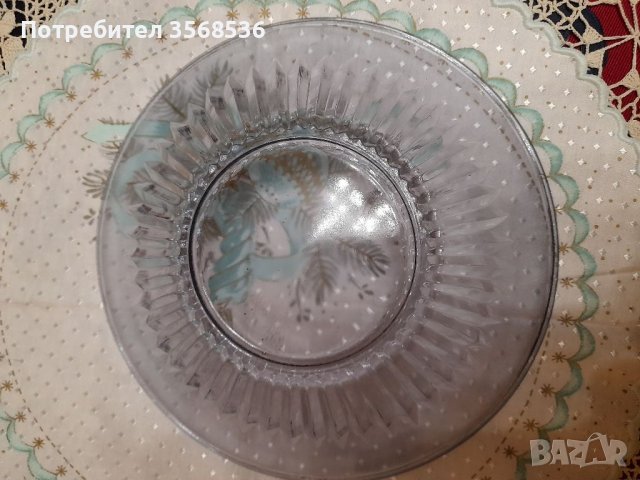 Стъклена фруктиера, снимка 4 - Чинии - 39609220