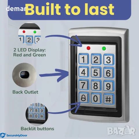 SecureMyDoor Proximity цифрова клавиатура за система за входна врата с RFID брелони и ПИН код, снимка 3 - Други стоки за дома - 47653339
