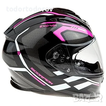 Мото Каска SCORPION EXO-491 KRIPTA Pink-Black,очила,L 59-60см, снимка 3 - Аксесоари и консумативи - 51331168