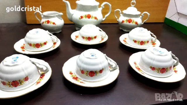 стар български порцелан чаши за чай кафе чайник заханица латиера , снимка 3 - Антикварни и старинни предмети - 48854961