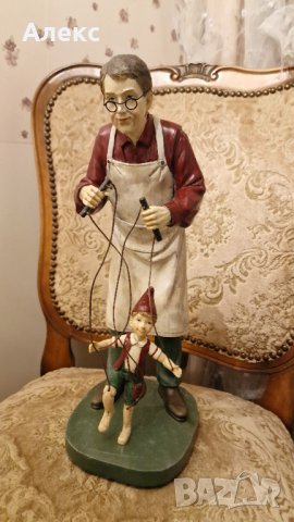 Качествена голяма фигура Джепето и Пинокио– Италия, снимка 7 - Антикварни и старинни предмети - 42755532